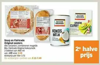 Albert Heijn Fairtrade original kokosmelk aanbieding