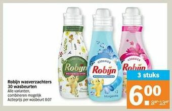 Albert Heijn Robijn wasverzachters aanbieding