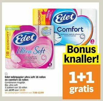 Albert Heijn Edet toiletpapier ultra soft aanbieding