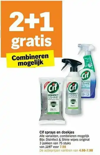 Albert Heijn Disinfect + shine wipes original aanbieding