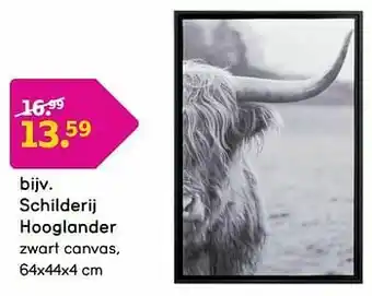 Leen Bakker Schilderij hooglander aanbieding