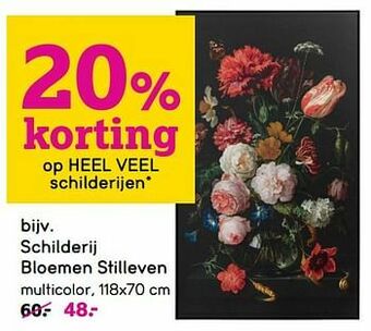 Leen Bakker Schilderij bloemen stilleven aanbieding