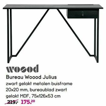 Leen Bakker Bureau woood julius aanbieding
