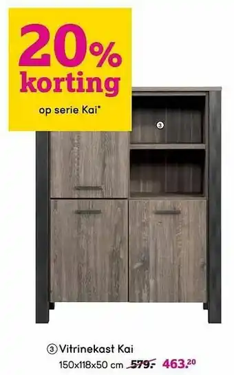 Leen Bakker Vitrinekast kai aanbieding