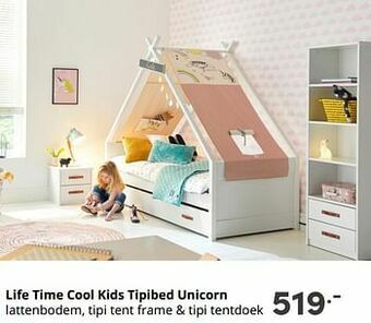 Baby & Tiener Life time cool kids tipibed unicorn aanbieding
