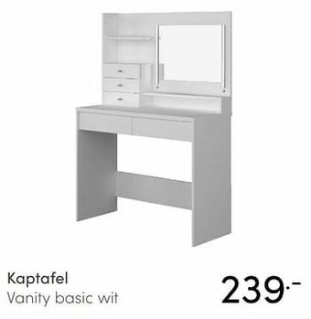 Baby & Tiener Kaptafel vanity basic wit aanbieding