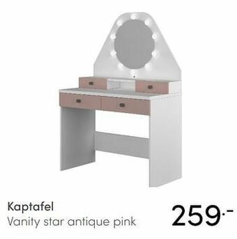 Baby & Tiener Kaptafel vanity star antique pink aanbieding