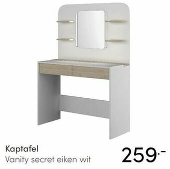 Baby & Tiener Kaptafel vanity secret eiken wit aanbieding