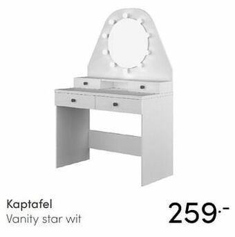 Baby & Tiener Kaptafel vanity star wit aanbieding