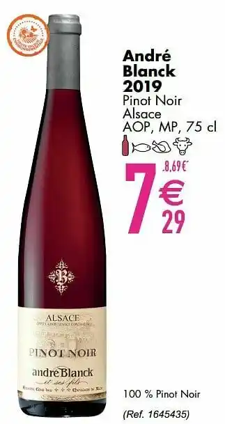 Cora André blanck 2019 pinot noir alsace aop aanbieding