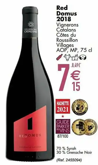 Cora Red domus 2018 vignerons catalans côtes du roussillon villages aop mp aanbieding