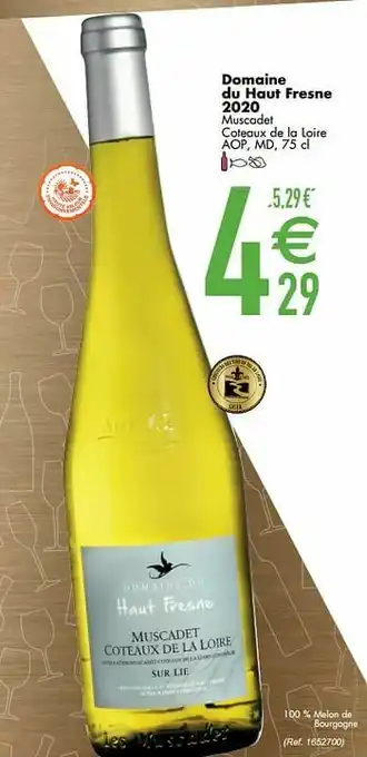 Cora Domaine du haut fresne 2020 muscadet coteaux de la loire aop aanbieding