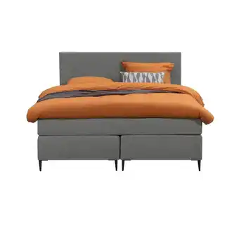 Leen Bakker Boxspring Arendal - lichtgrijs - 140x200 cm - slanke poot aanbieding