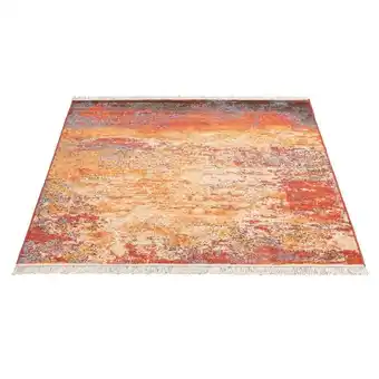 Leen Bakker Tapijt Re-Fold - crème/oranje/blauw - 160x230 cm aanbieding