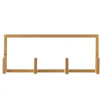 Leen Bakker Wandhaak Aken 4 haken - goudkleur - 12x30,5x8 cm aanbieding