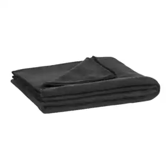 Leen Bakker Fleeceplaid Basic - zwart - 125x150 cm aanbieding