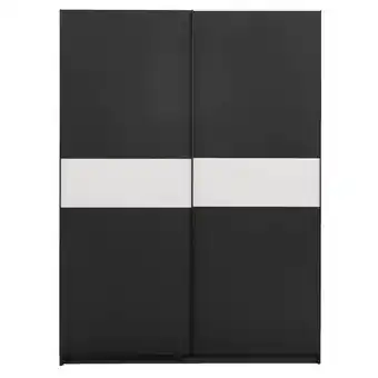 Leen Bakker Schuifdeurkast Genua - antraciet/wit - 204x150x60 cm aanbieding