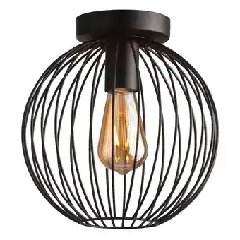 Leen Bakker Plafondlamp Xavier - zwart - 25,5xØ25 cm aanbieding