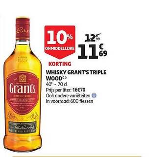 Auchan Whisky Grant's Triple Wood aanbieding