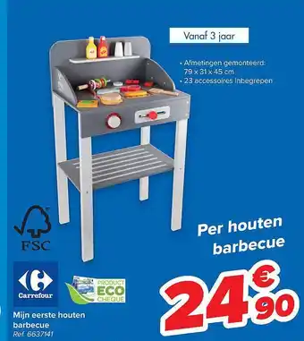 Carrefour Mijn Eerste Houten Barbecue aanbieding