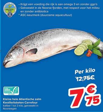 Carrefour Kleine Hele Atlantische Zalm Kwaliteitsketen Carrefour aanbieding
