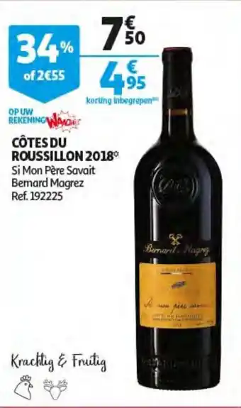 Auchan Cotes Du Roussillon 2018 aanbieding