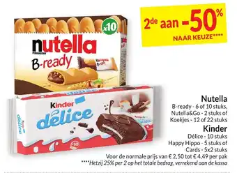 Intermarché Nutella of Kinder per packs aanbieding