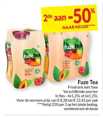 Intermarché Fuze Tea 4x1.25L of 6x1.25L aanbieding