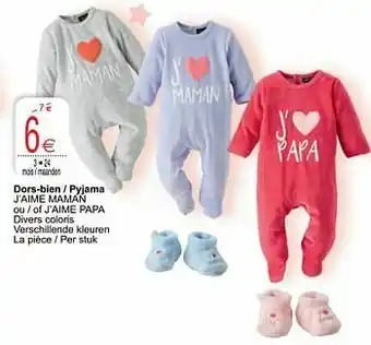 Cora Dors-bien - pyjama j’aime maman ou - of j’aime papa aanbieding