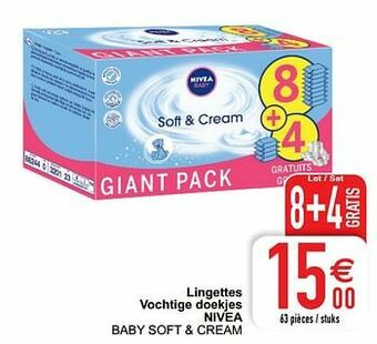 Cora Lingettes vochtige doekjes nivea baby soft + cream aanbieding