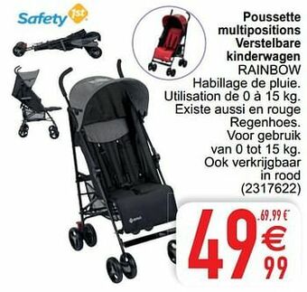 Cora Poussette multipositions verstelbare kinderwagen rainbow aanbieding