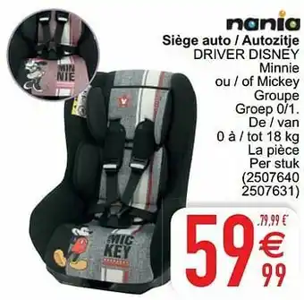 Cora Siège auto - autozitje driver disney aanbieding