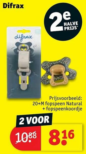 Kruidvat Fopspeen natural + fopspeenkoordje aanbieding