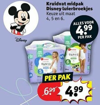 Kruidvat Kruidvat midpak disney luierbroekjes aanbieding