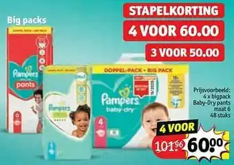 Kruidvat Bigpack baby-dry pants maat 6 aanbieding