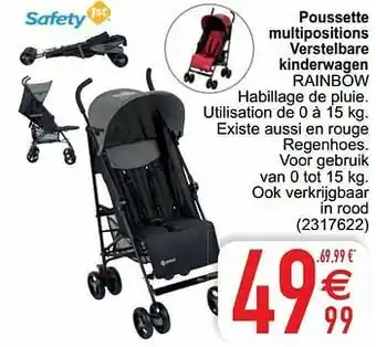 Cora Poussette multipositions verstelbare kinderwagen rainbow aanbieding