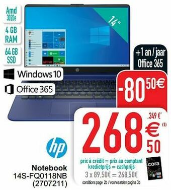 Cora Hp notebook 14s-fq0118nb aanbieding