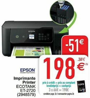 Cora Epson imprimante printer ecotank et-2720 aanbieding