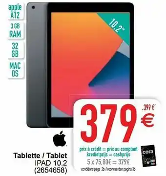 Cora Apple tablette - tablet ipad 10.2 aanbieding