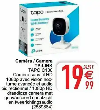 Cora Caméra - camera tp-link tapo c100 aanbieding