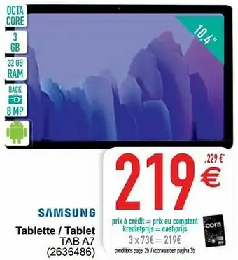 Cora Samsung tablette - tablet tab a7 aanbieding