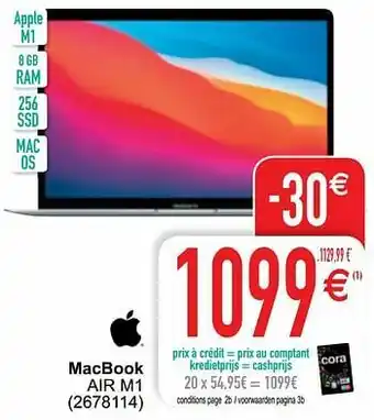 Cora Apple macbook air m1 aanbieding