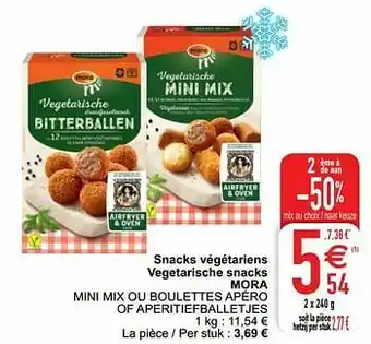 Cora Snacks végétariens vegetarische snacks mora aanbieding