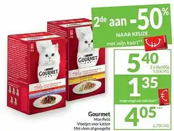 Intermarché Gourmet mon petit vlootjes voor katten met vlees of gevogelte aanbieding
