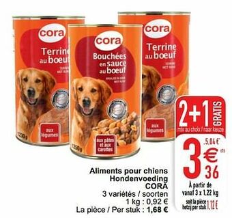 Cora Aliments pour chiens hondenvoeding cora aanbieding
