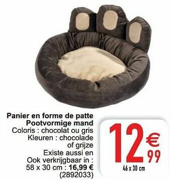 Cora Panier en forme de patte pootvormige mand aanbieding