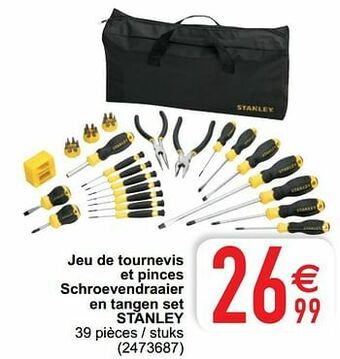 Jeu de tournevis et pinces schroevendraaier en tangen set stanley