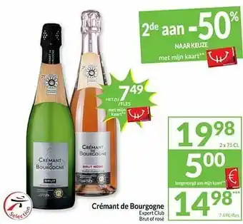 Intermarché Crémant de bourgogne expert club brut of rosé aanbieding