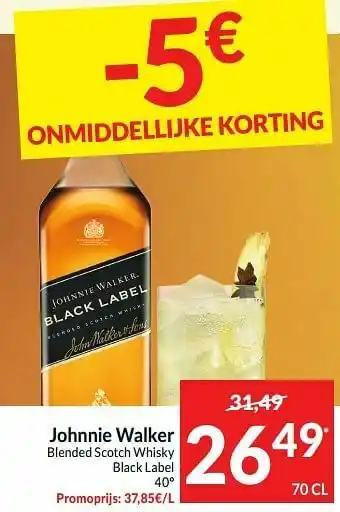 Intermarché Johnnie walker blended scotch whisky black label aanbieding