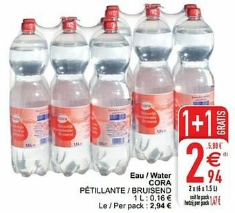 Cora Eau - water cora pétillante - bruisend aanbieding